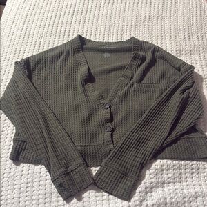 American Eagle Outfitters Soft & Sexy Plush Sweater - Dark Green